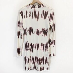 Zara Tie-Dye Mini Dress Turtleneck Medium Cream
